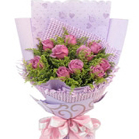 情人节鲜花・紫玫瑰・十全十美